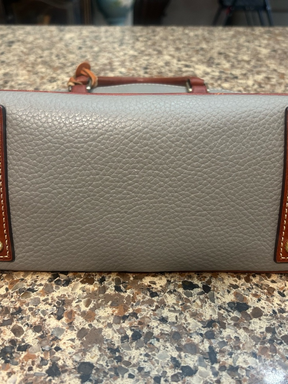 Dooney & Bourke Pebble Leather Taupe Handbag - Picture 5 of 6